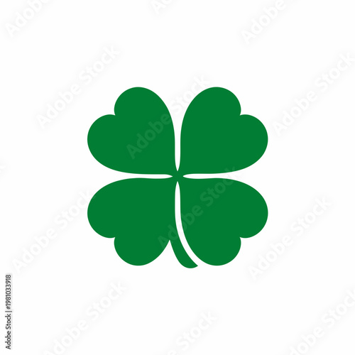 Green four-leaf clover icon symbolizes good luck and nature's beauty