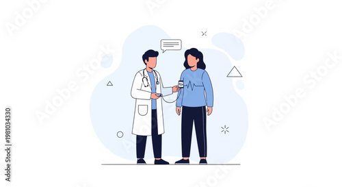 Doctor checking patient's blood pressure, medical checkup, healthcare concept