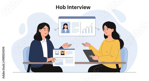 Job Interview: Two Women Discussing Resume and Career Growth