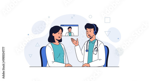 Doctor Consultation Online, Telemedicine, Patient Video Call with Physician