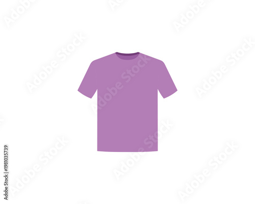 Purple t-shirt mockup. Men fashion apparel template in purple color. Blank short sleeve shirt mock up isolated on white background.