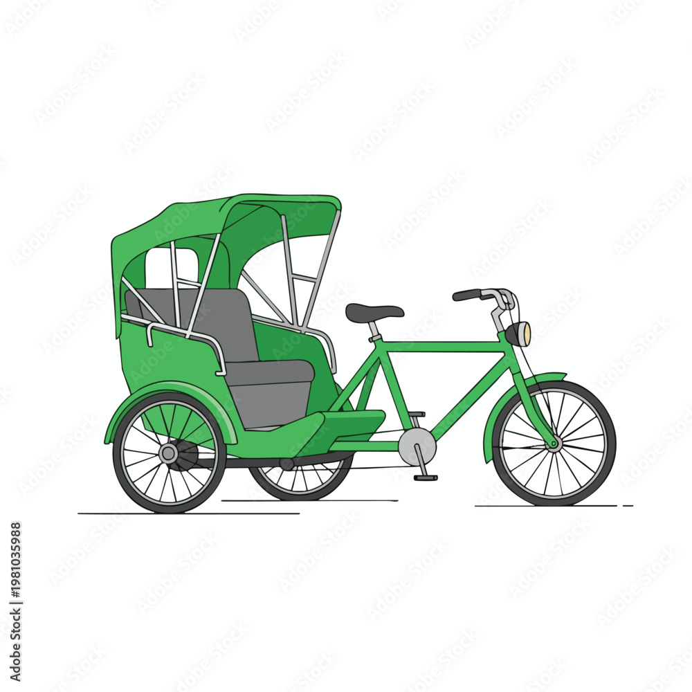 Fototapeta premium Eco Friendly Pedicab Bicycle for Urban Transportation and Tourism