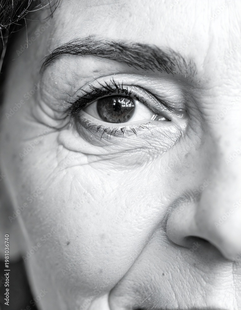 Fototapeta premium Close-up of a 50-year-old beautiful hispanic woman's face