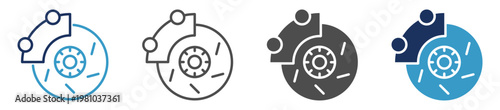 disk brake multi purpose icon set