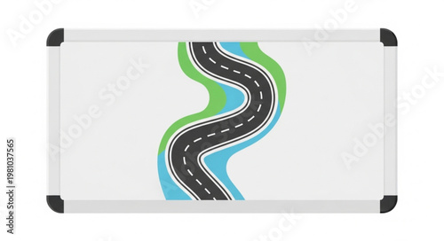 Winding Road Illustration on Whiteboard.