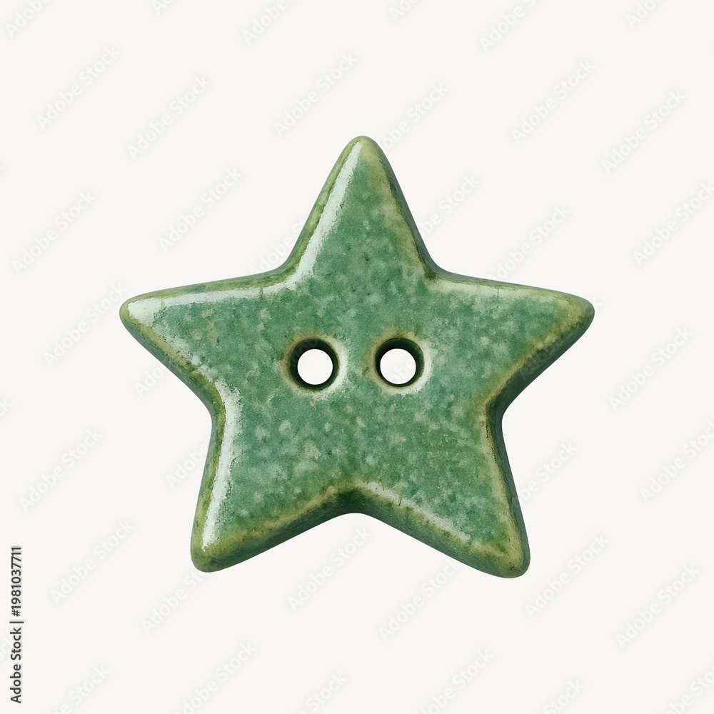Obraz premium Green star-shaped button design
