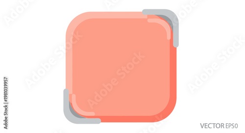 Modern Rounded Square Text Box with Corner Accents, Copy Space, Minimalist Design