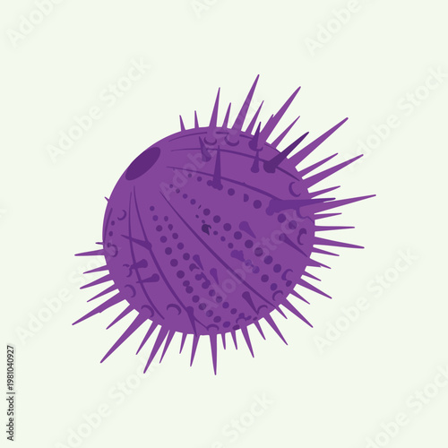 Close up Illustration of a Virus Particle with Spikes