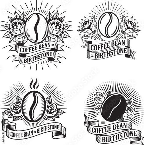 Wear your love for caffeine like a badge of honor with this bold tattoo-inspired coffee design! Featuring a sacred coffee bean surrounded by detailed roses and radiant rays, this symmetrical emblem 