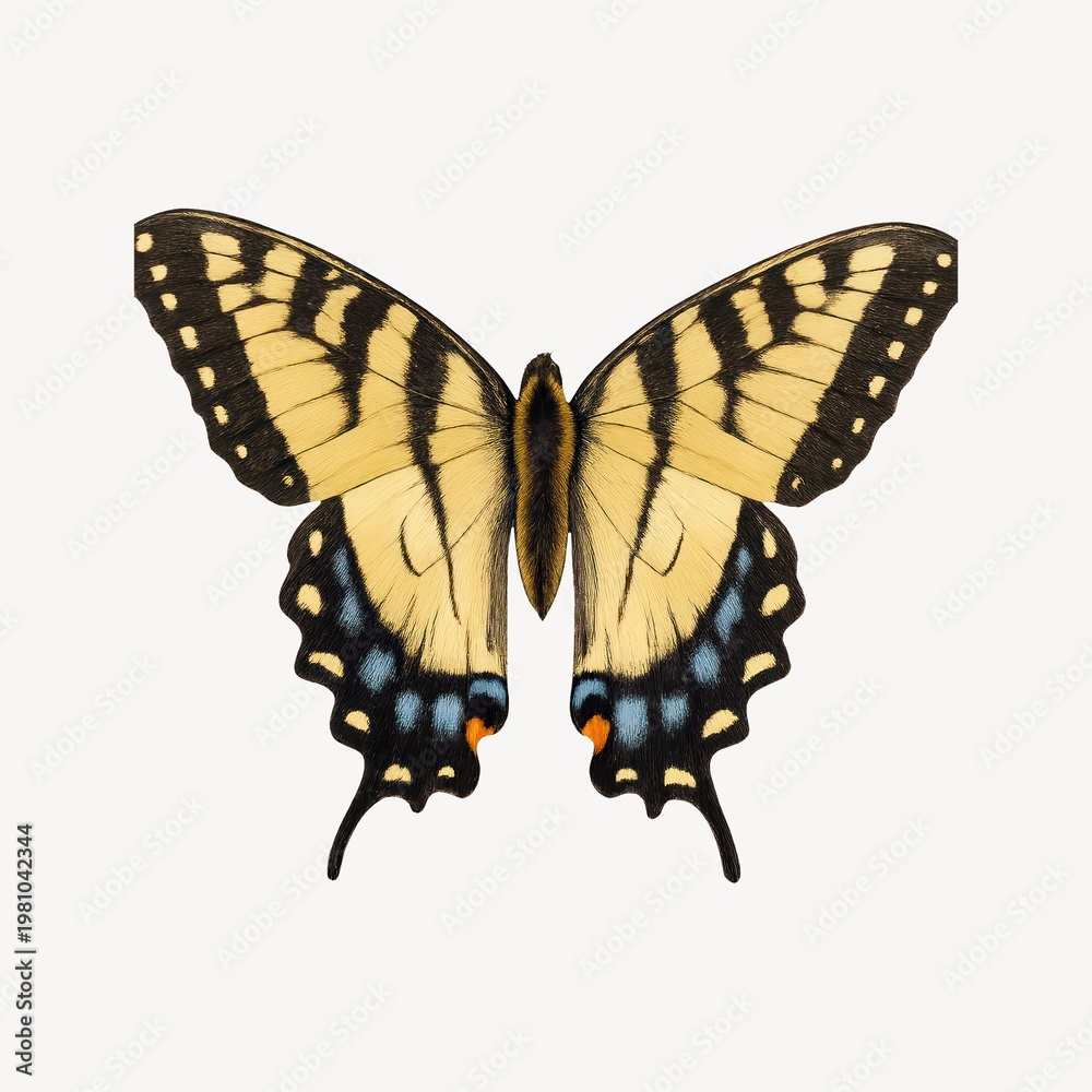 Fototapeta premium Vibrant butterfly with intricate patterns.