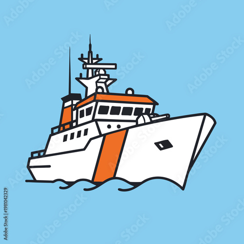 Modern Passenger Yacht Sailing on Calm Blue Waters