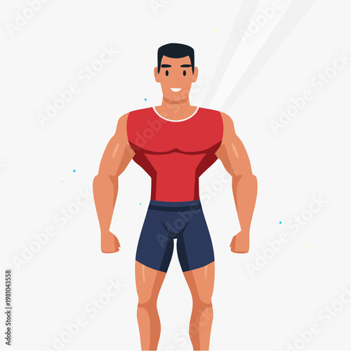 Muscular man in athletic wear, representing fitness and healthy lifestyle