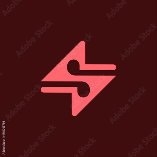 Modern Geometric Letter S Tech Logo with Lightning Bolt and Circuitry Concept. S Bolt Logo, Thunder S logo. 