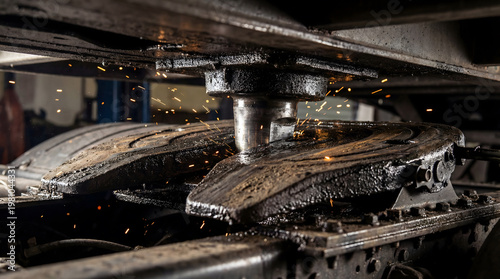 Fifth wheel kingpin coupling creating sparks and friction