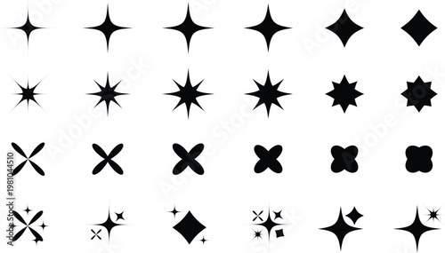 Set of Sparkle and Star Shapes