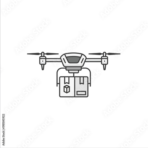 Drone carrying a package delivery.