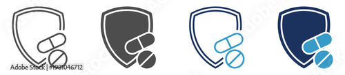 drug safety multi purpose icon set