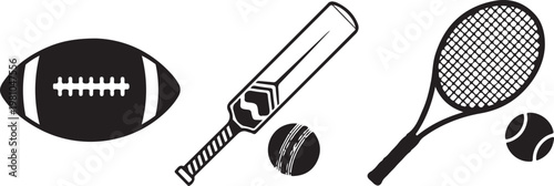 Black and white sports equipment football cricket bat