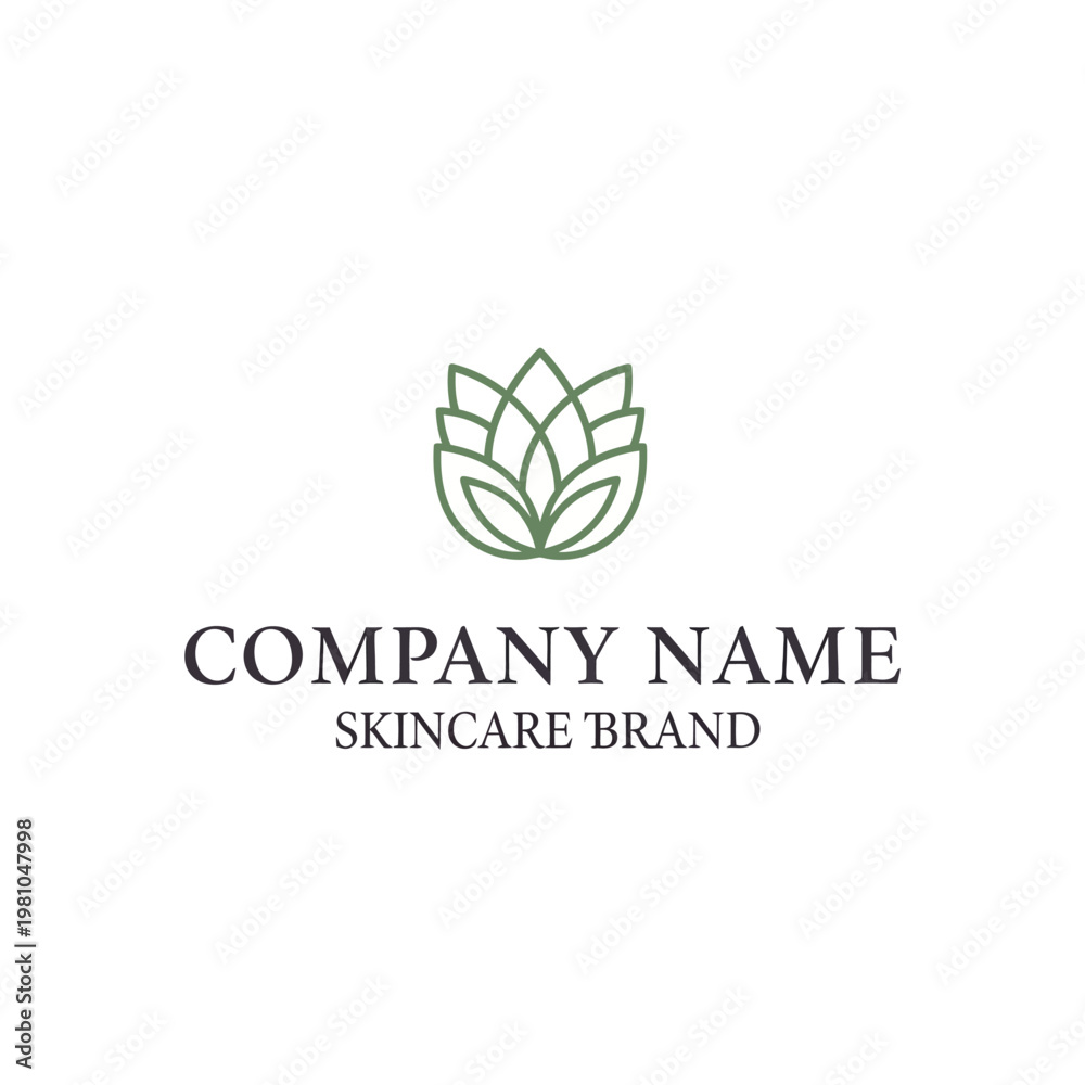 Fototapeta premium Lotus Flower Logo for Skincare Brand.