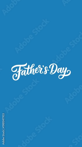 Happy Father's Day text animated with mustache icon for Father's Day celebration