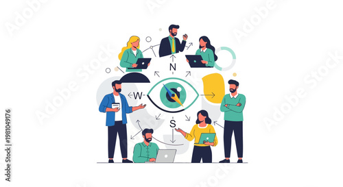 Diverse group of people working together.