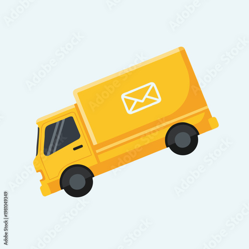 Bright Yellow Delivery Truck Icon for Logistics and Shipping Services