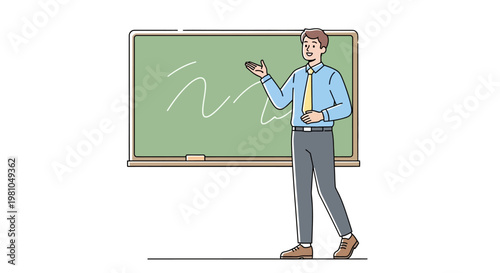 Man in business attire standing teaching.