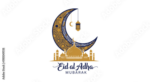 Eid al Adha Mubarak Islamic Logo.