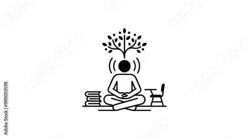 Meditation and Learning Mental Growth Concept