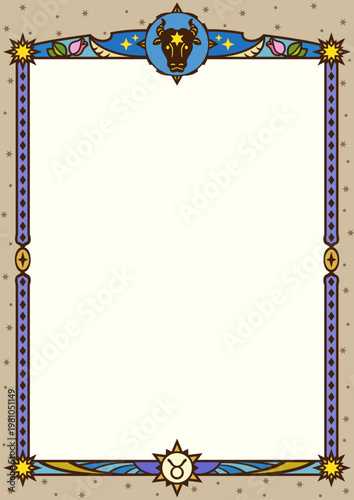 牡牛座イラスト枠（カラー2）