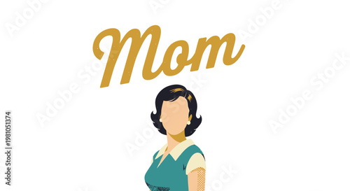 Cartoon woman with dark hair.