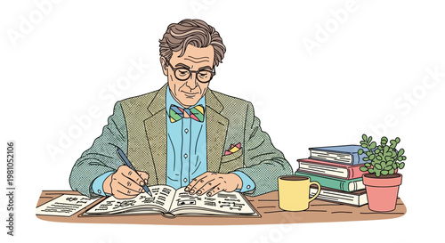 Man wearing glasses and bow tie.