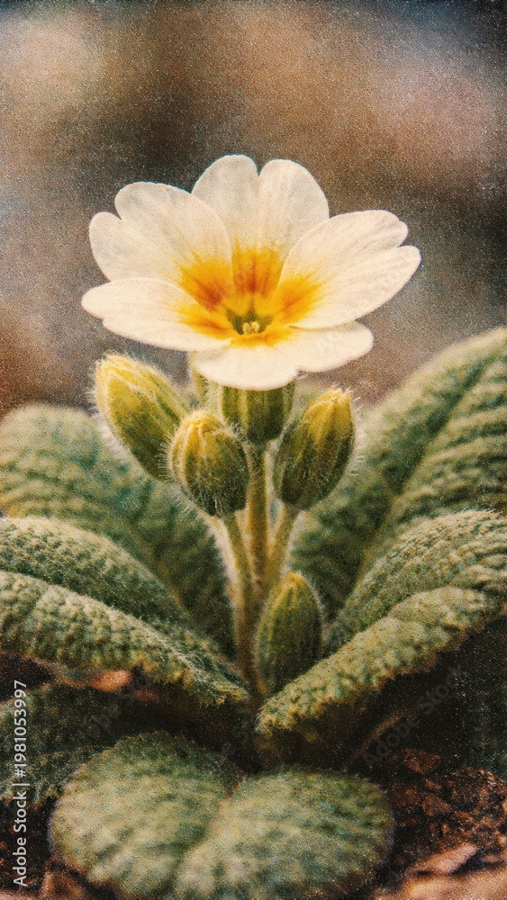 Fototapeta premium Delicate flower with textured mobile wallpaper