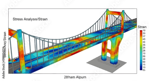 Advanced Stress and Strain Analysis of a Suspension Bridge Structure Using Advanced Simulation Techniques