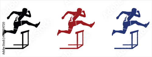 Dynamic 3D illustration of three athletes sprinting across a finish line, ideal for sports, fitness, competition, and motivational marketing materials.