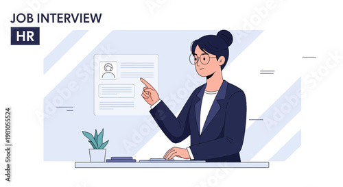 HR Manager Conducting Job Interview, Reviewing Resume, Professional Workplace