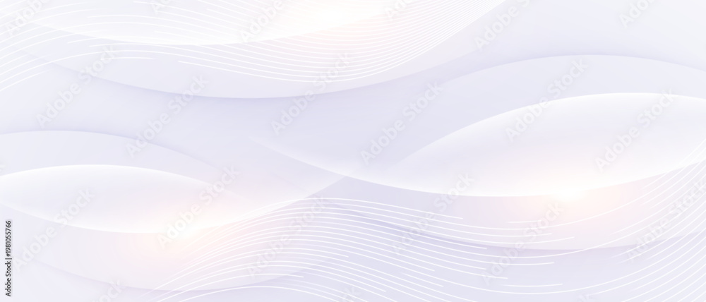 Obraz premium Soft blue abstract wave background with flowing curved lines.