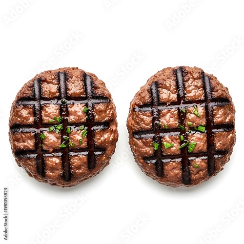 Two Grilled Burger Patties.