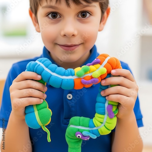 Boy with colorful toy.