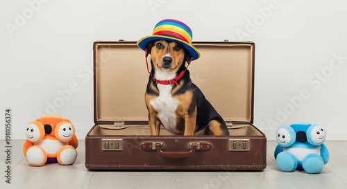 Dog in Suitcase.