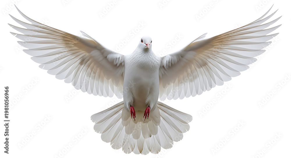 Fototapeta premium white dove flying on the transparent background..