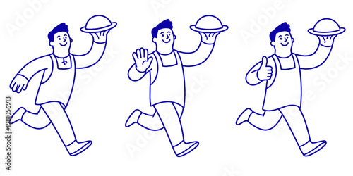 Hand drawn coffee cup mascot illustration, funny smiling character for cafe branding, logo design template, posters, stickers, advertising graphics for barista shop and restaurant business