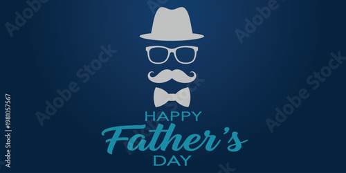 Happy father's day greeting with classic accessories and text