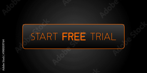 Modern call-to-action button with the text "Start Free Trial", designed to encourage user engagement and conversions. Ideal for subscription services, landing pages and digital marketing campaigns.