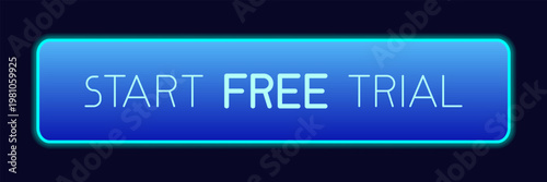 Modern call-to-action button with the text "Start Free Trial", designed to encourage user engagement and conversions. Ideal for subscription services, landing pages and digital marketing campaigns.