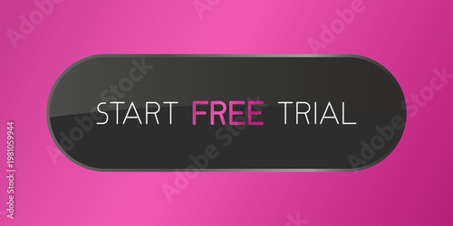 Modern call-to-action button with the text "Start Free Trial", designed to encourage user engagement and conversions. Ideal for subscription services, landing pages and digital marketing campaigns.