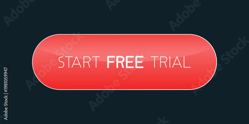 Modern call-to-action button with the text "Start Free Trial", designed to encourage user engagement and conversions. Ideal for subscription services, landing pages and digital marketing campaigns.