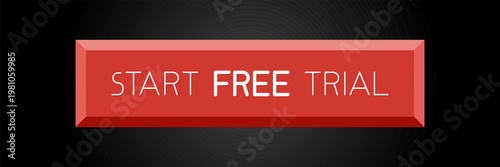 Modern call-to-action button with the text "Start Free Trial", designed to encourage user engagement and conversions. Ideal for subscription services, landing pages and digital marketing campaigns.