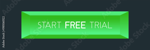 Modern call-to-action button with the text "Start Free Trial", designed to encourage user engagement and conversions. Ideal for subscription services, landing pages and digital marketing campaigns.