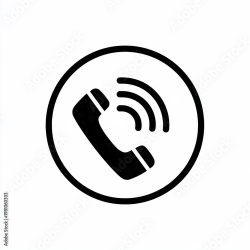 Mobile Call Icon Phone Communication Symbol Generative AI